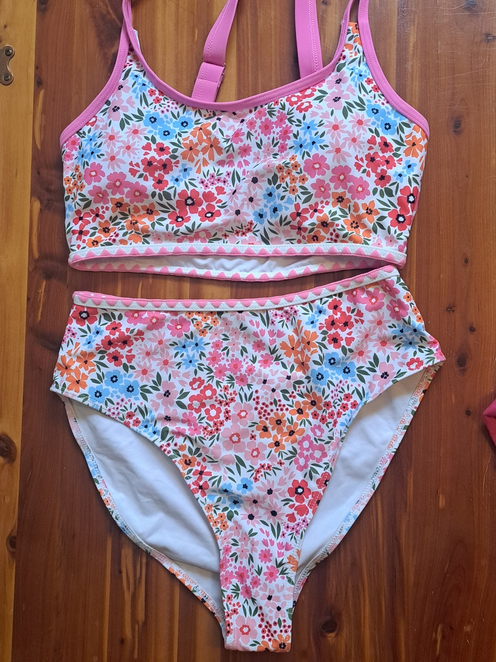 Kids Floral Two-Piece Swim Set - Pink Floral